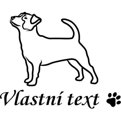 Nažehlovací nápis s motivem plemene - Jack russell terier Vzor: 9, Potisk: bílá, Motiv: tlapka