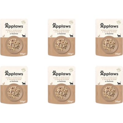 Applaws Chicken breast with wild rice in broth 6 x 70 g