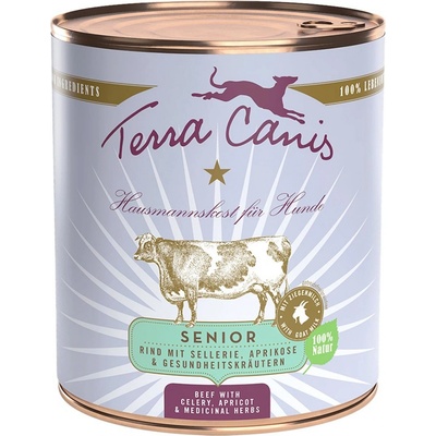 Terra Canis Senior bez obilnin hovězí s celerem meruňkami a bylinkami 6 x 800 g