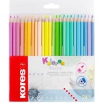 Kores Комплект цветни моливи, триъгълни, KORES "Kolores Pastel", 24 пастелни цвята 93321 (93321)