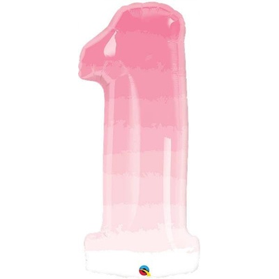 Qualatex Číslice 1 ombre ružové 38 96 cm fóliový balónik