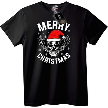 NOONEBRAND Тениска Весел Коледен Череп - 4XL, White