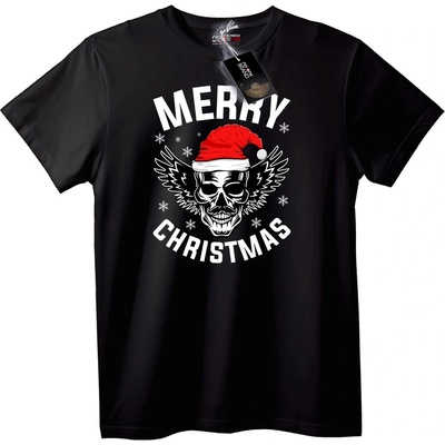 NOONEBRAND Тениска Весел Коледен Череп - 4XL, White