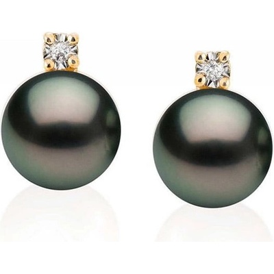 Eppi Náušnice s diamantmi a čiernymi perlami Princessy E32270