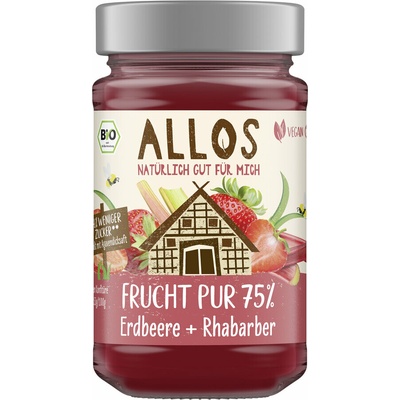 Allos Ovocný džem jahoda a rebarbora bio 250 ml