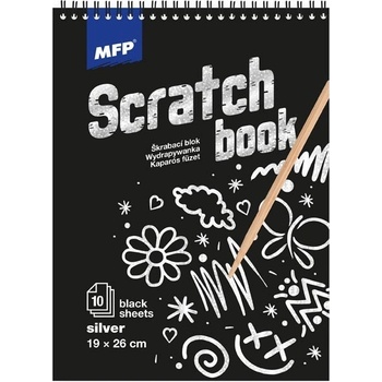 Škrabací obrázek blok 26x19cm 10l černý S holo