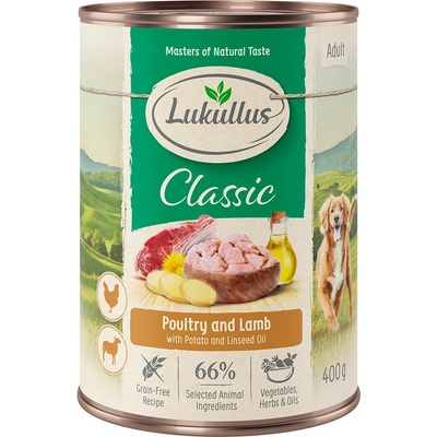 Lukullus Adult drůbeží a jehněčí 6 x 400 g