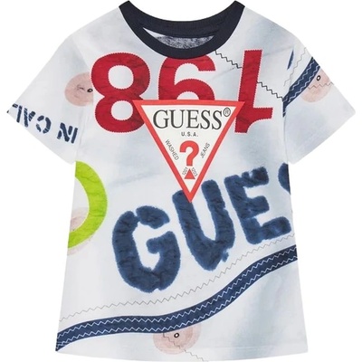 Guess Тениска с къс ръкав Guess - С въпросителна, многоцветна, 18 м (20251-N5RI14-K8HM4-PU74-18M)