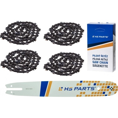 HS Parts set vodící lišta 16" 40 cm .325" .063" 1,6 mm + 4 x pilový řetěz 62 čl.