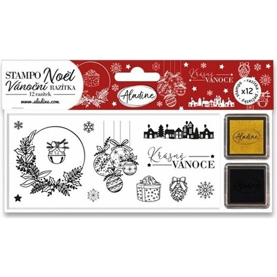 Razítka Aladine Stampo Noël, 12 ks - Krásné Vánoce