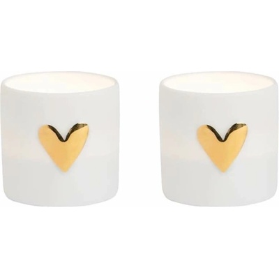 räder Porcelánový svietnik na čajovú sviečku Heart – set 2 ks