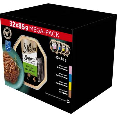 Sheba Výběr chutí mix chutí v omáčce, vanička 32x85 g