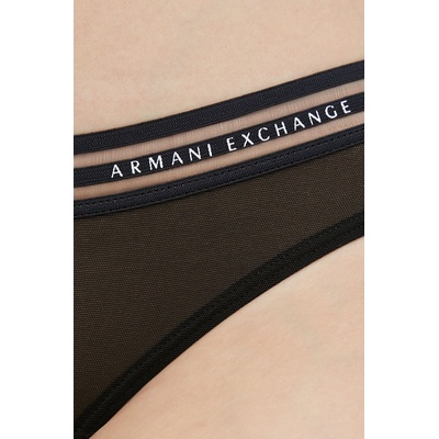 Giorgio Armani Бикини тип бразилиана Armani Exchange в черно от полупрозрачна материя (947010.2F503.NOS)