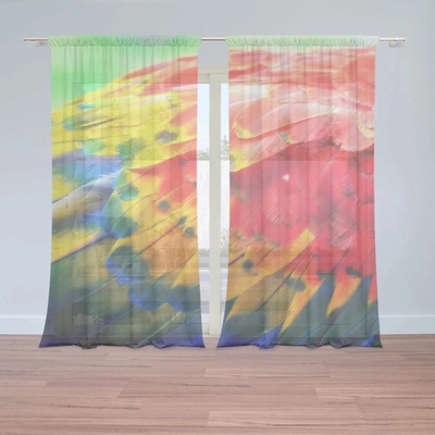 Sablio Záclony Farebné perie 2: 2ks 150x250cm