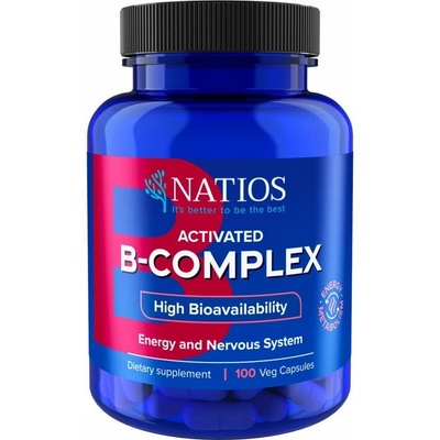 Natios Activated B-Complex Aktívne formy Vitamínov B 100 vegánskych kapsúl
