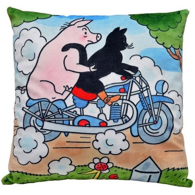 Moravská ústředna vankúš kocúr Mikeš Motorka 30x30