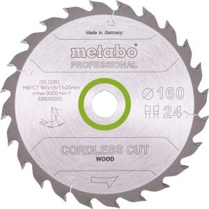 Metabo - Пилен диск за дърво, 160x20 мм, 24 зъба 628030000 (628030000)