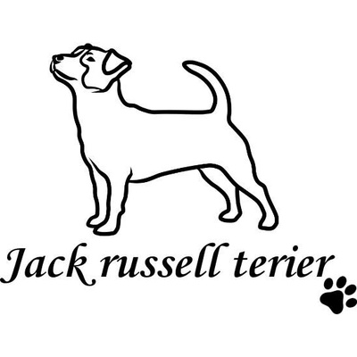 Nažehlovací nápis s motivem plemene - Jack russell terier Vzor: 4, Potisk: bílá, Motiv: tlapka