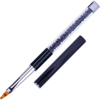 Glam Line Štetec na OMBRE zdobenie čierny s vrchnákom a kamienkami