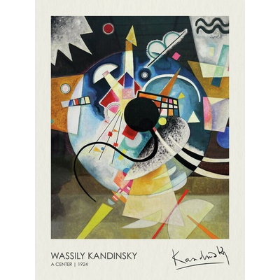 Plagát, Obraz - A Center (1924), Wassily Kandinsky, 30 × 40 cm
