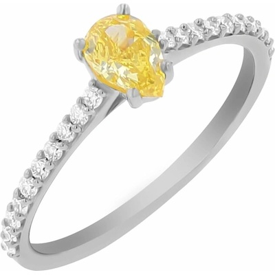 Eppi Zásnubný prsteň s certifikovaným fancy yellow lab grown diamantom Aicha RE45221