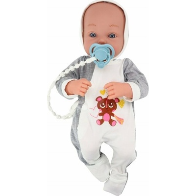 LeanToys Panenka s dudlíkem, jednorožčí body, růžová deka, doplňky 35 cm