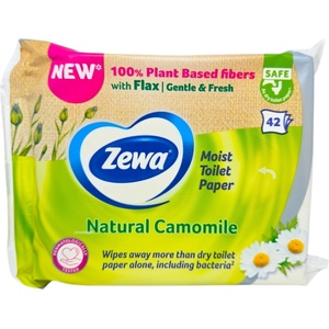 Zewa , мокра тоалетна хартия Moist Toilet Paper Natural Camomile, 42 бр