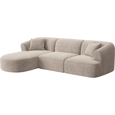 Cosmopolitan Design Béžová manšestrová rohová pohovka Campi 256 cm, levá