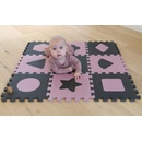 BabyDan Penová hracia podložka puzzle Geometrické tvary 90 x 90 cm Rose
