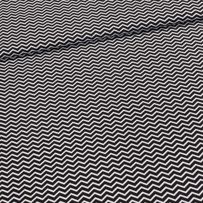 Bavlněné plátno TEZY 13B ZIG ZAG černá, š.150cm (látka v metráži)