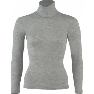 Engel Дамско копринено термобельо Engel Women's Long-Sleeved Roll Neck Silk base layer - Light Grey Melange - размер 42/44 (EU) (114-1947-0114)