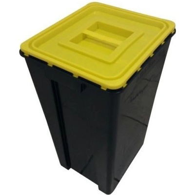 Yannick box 60 l, hranatý, černý s víkem