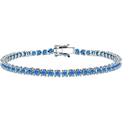 SAVICKI Тенис гривна Luminy 3, 2 мм: бяло злато, сини сапфири