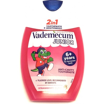 Vademecum Junior Jahoda 2 v 1 detská a ústní voda v jednom 75 ml