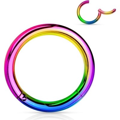 Šperky4U piercing segment kruh duhový K01039W-1210