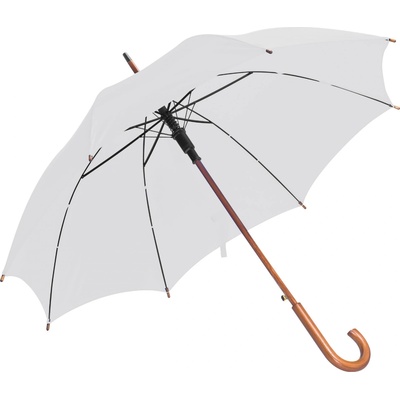 MACMA Чадър, Ф105cm, извита дръжка, автоматичен, бял (12189-А-БЯЛ)