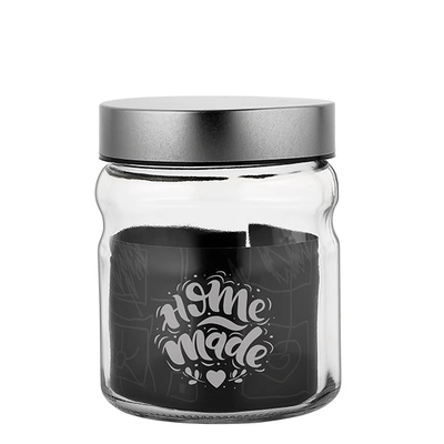 Mercanlar M-331122 / 132026-Буркан с метален капак "HERA" 900cc СРЕБЪРЕН (0154319)