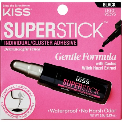 KISS Lepidlo na řasy Super Stick Individual (Lash Cluster Adhesive) 6,5 g Black – Sleviste.cz