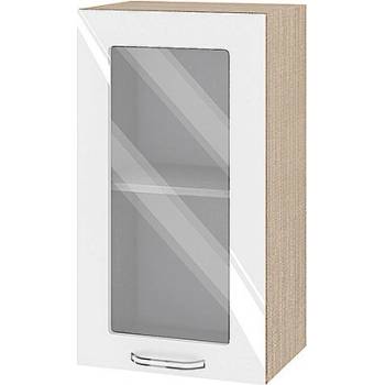 Image 1 of ИРИМ Горен кухненски шкаф витрина Сити МФ-Бяло гланц-05-202 40 см