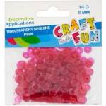 Craft with fun Transparent sequins 8mm pink