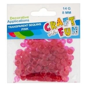 Craft with fun Transparent sequins 8mm pink
