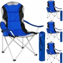 tectake 401301 4 kempingové židle polstrované - modrá