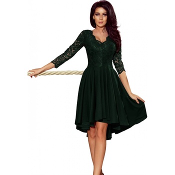 Numoco 210-3 šaty s čipkou tmavo zelené