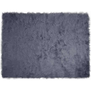 vidaXL Изкуствен килим от кожи Антрацит 160 x 230 cm Полиестер (42021594)