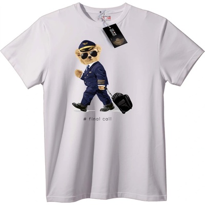 NOONEBRAND Тениска Пилот Мече - 7XL, White