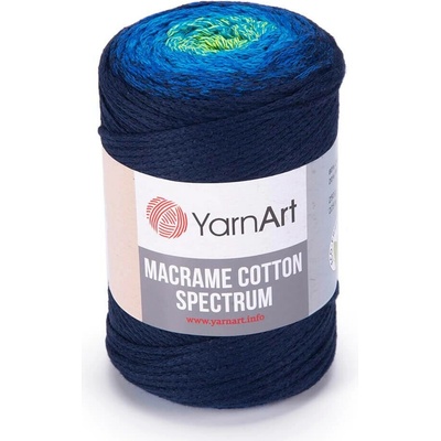 Yarn Art Macrame Cotton Spectrum 1323 neon žlutá s modrou