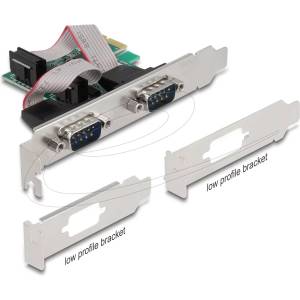 Delock PCI Express х 1 карта към 2 x сериен порт RS-232 мъжки, Low Profile (DELOCK-90046) - pic