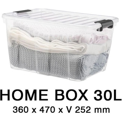 Plast Team Úložný box s průhledným víkem 30 L