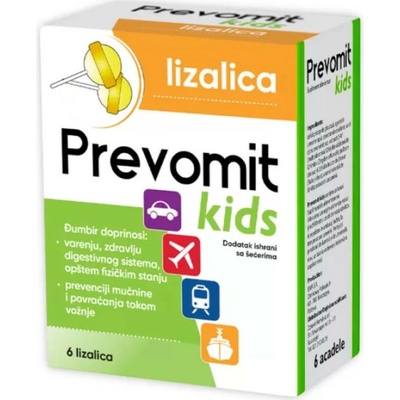 Prevomit Kids Lízanky pohoda pri cestovaní citrus 6 ks