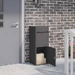 vidaXL Пощенска кутия за пратки с врата Черно 41 x 38 x 103 см Стомана (874933)